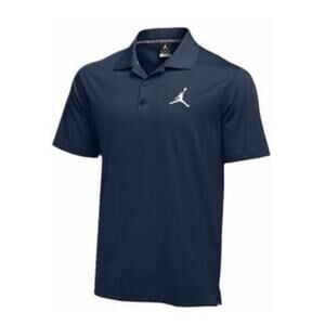 Nike Jordan Dri-FIT Polo Shirt Navy Blue Jumpman Logo Mens XL Athletic EUC